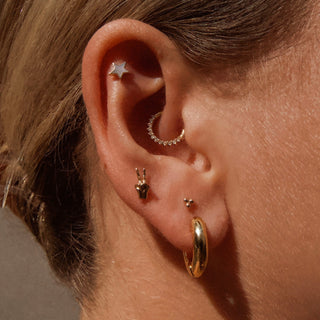 14k Star Inlay Stud