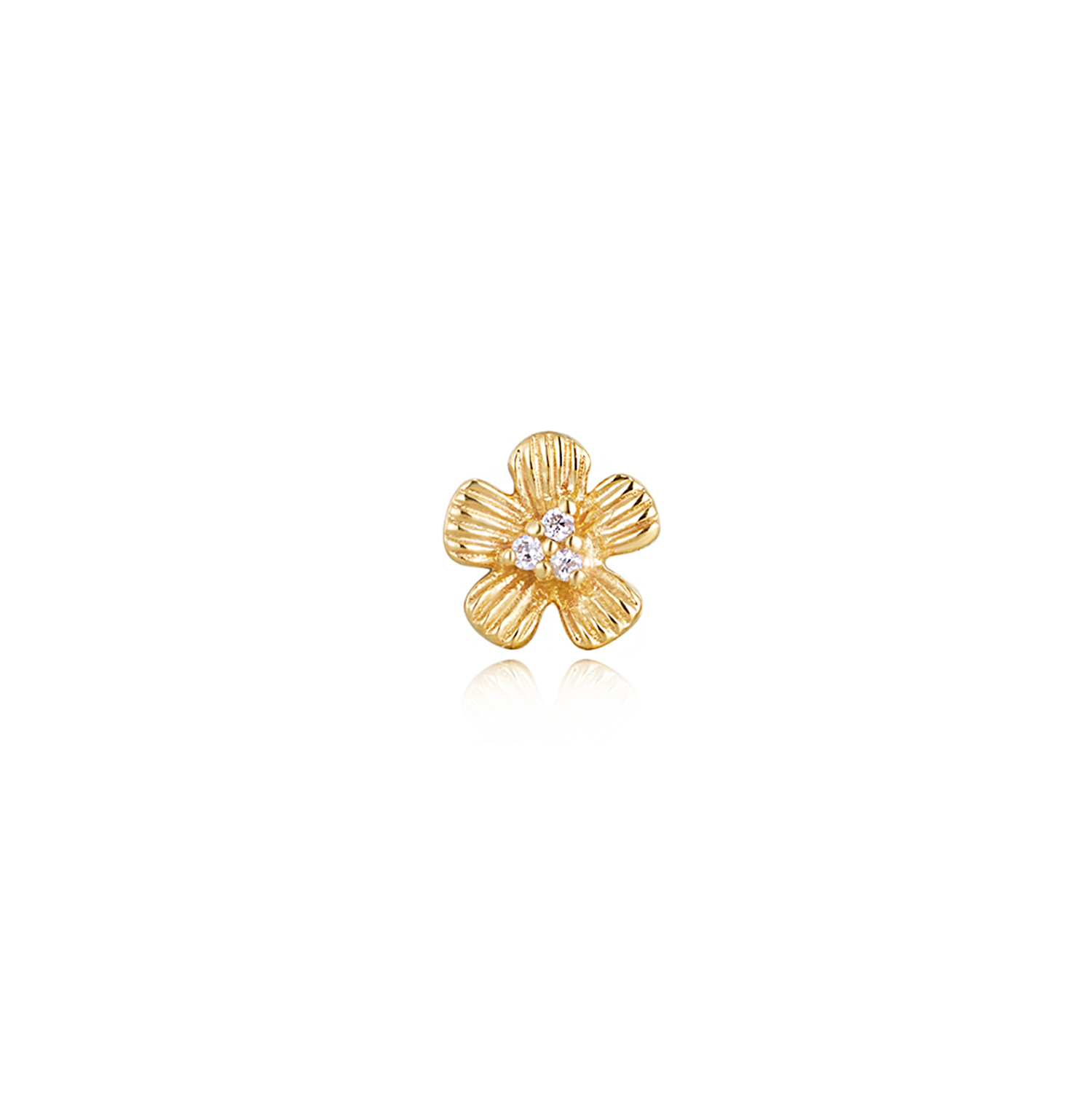 14k Diamond Flower Stud - Mod + Jo