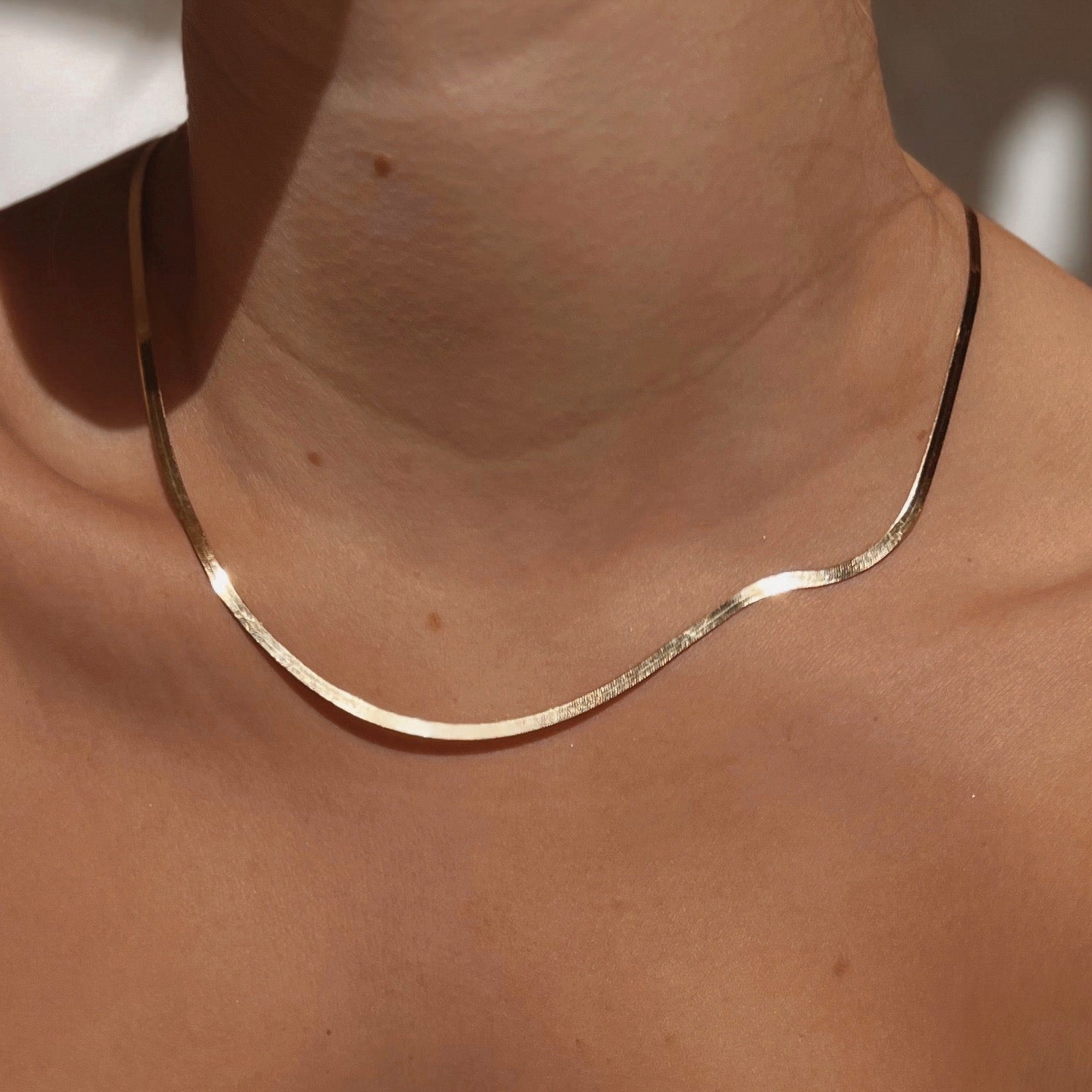 14k Herringbone Necklace