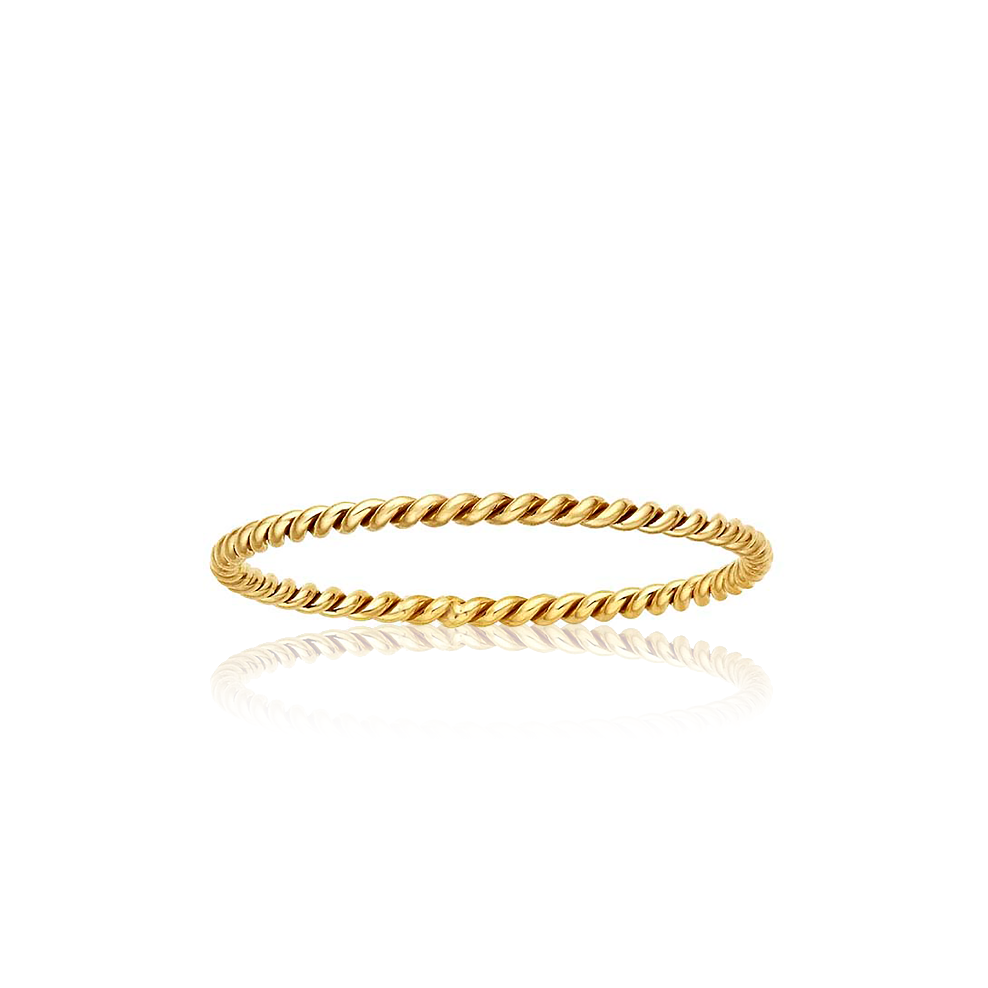 Thin Band Rope Rings Stacker Set, Gold Stackable Rings Gold Vermeil / 6