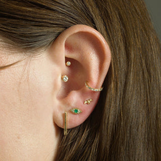 Porter Lyons 14k Emerald Evil Eye Stud