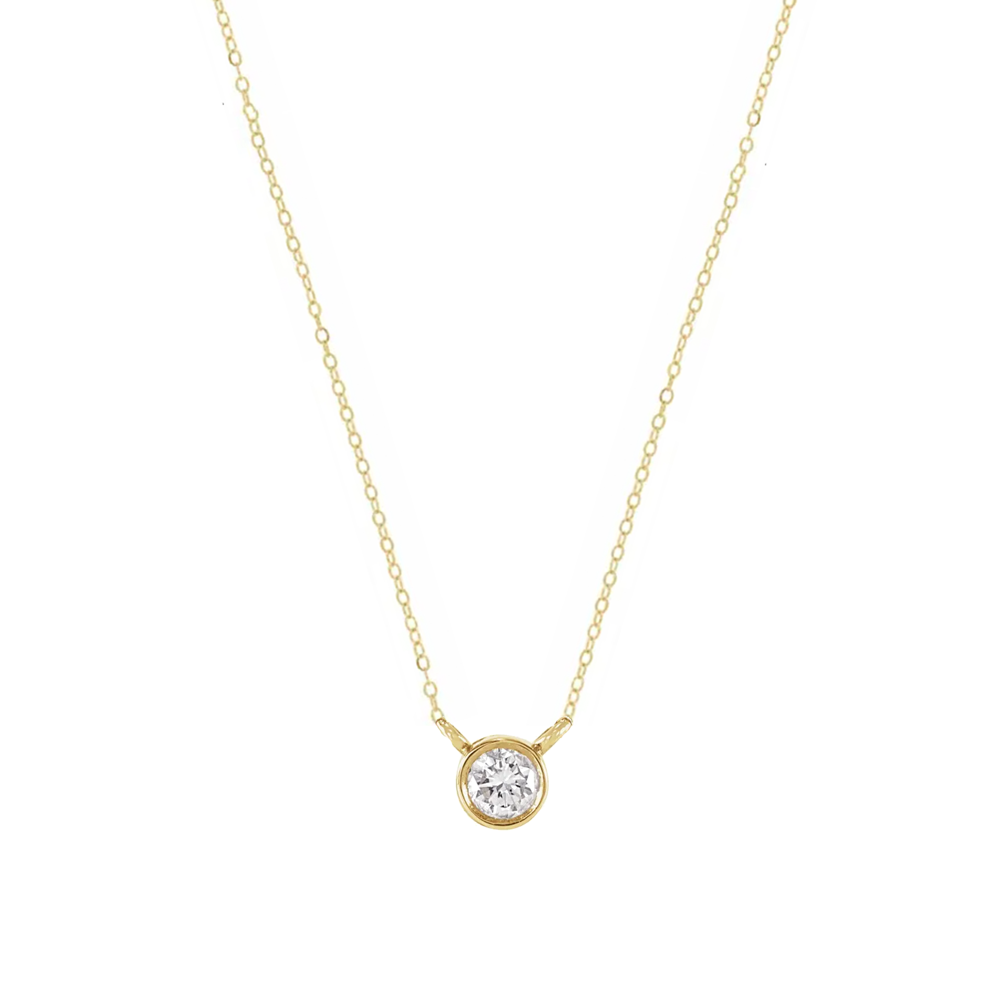 14k Solitaire Diamond Necklace